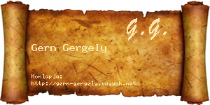Gern Gergely névjegykártya